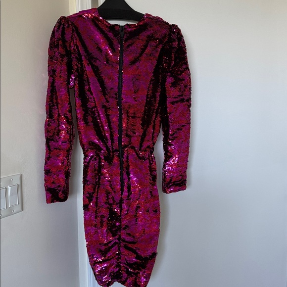 The Kooples Pink and Black Sequin Long Sleeve Dress - Picture 6 of 8